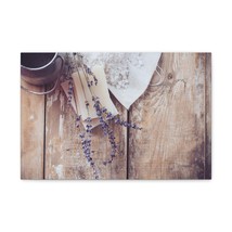 Lilac Flowers On Wooden Plank Rustic Country Background Canvas Wall Art ... - £75.93 GBP