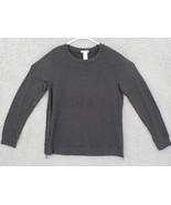 Matty M Womans Sweatshirt SZ M Charcoal Grey Long Sleeve Zippered Side O... - $14.99