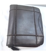 Vintage Franklin Covey 7-Ring Zipper Planner Brown Leather Binder patchwork - $2,839.27 MXN