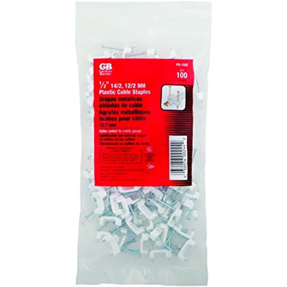 Gardner Bender 1/2 in. W Plastic Insulated Cable Staple 100 pk - $19.05