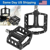 Black Aluminum Bike Pedals Y Road Bicycle Pedals Mountain Bike Accessories - £23.94 GBP