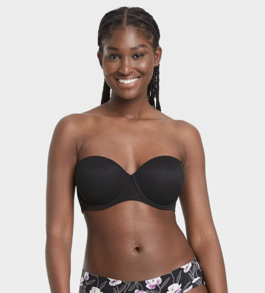 Sears Brand Women's T Shirt Bra & Bikini Panty Set 38D Dark Denim Stripe