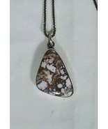 Native American Wild Horse Magnesite Sterling Silver 925 Pendant Necklace - £100.11 GBP