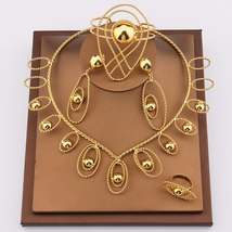 Fashion Jewelry Gold Color Dubai Jewelry Sets For Women African Party Wedding Gi - £63.73 GBP