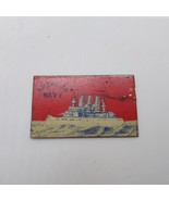 Vintage American Navy Metal Tobacco Tag C1900 Promo on Reverse w/ Ship o... - $24.63