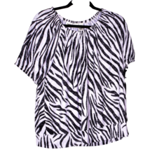 Cathy Daniels Zebra Print Women&#39;s Pull Over Blouse Size XL - $35.08 CAD