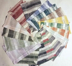 Sferra Ascot Cocktail Napkins Herringbone Stripe Linen 2 PC. w/Hemstitch... - $19.90