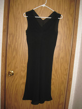 Honrn Ladies Black Sheer DRESS-JR. 9-Excellent-SLEEVELESS-RUCHED SHOULDER/BODICE - £9.02 GBP