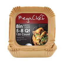 MegaChef 125 Piece 8 Inch 5-8 Quart Square Air Fry Parchment Paper Liners - $35.70