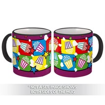 Popcorn Comics : Gift Mug Cinema Pattern Colors Kids Kitchen Decor Stars Funny C - £12.70 GBP