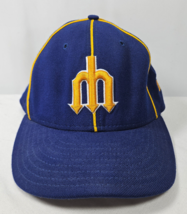 Seattle Mariners New Era Fitted Size 7-1/2 Hat Cap Blue Yellow Trident V... - $19.95