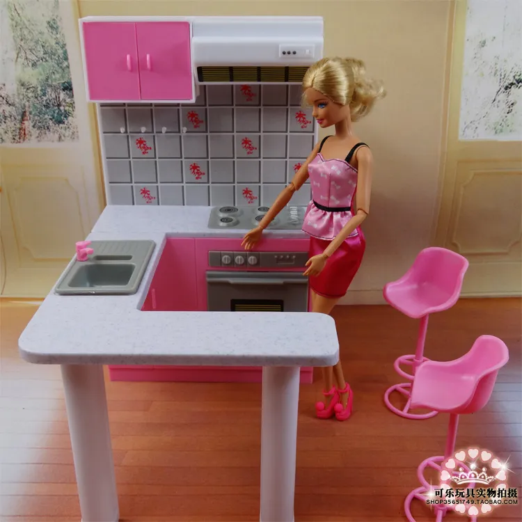 Newest For Barbie Furniture Miniature Combo Kitchen play set Doll dream House - £25.85 GBP