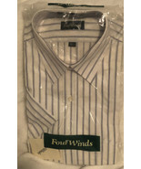 Vintage Four Winds Button Up White 16 1/2 SH3 - $8.90