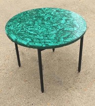 Natural Green Beauty Malachite Round Coffee &amp; End Table Tops Handmade Home Décor - £632.69 GBP+