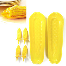 12 Pc Corn On The Cob Serving Set Dish Tray Server Skewers Prongs Holder... - $28.99