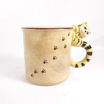 Tan Tiger Mug Paw Prints Vintage Ceramic Japan - £15.51 GBP