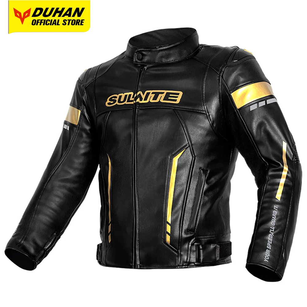 SULAITE Winter Motorcycle Jackets The Four Seasons Warm Leather Clothing - $216.46
