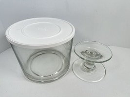 Pampered Chef Glass Trifle Dessert Bowl #2832 Footed Stand Retired EXCELLENT Lid - £40.91 GBP