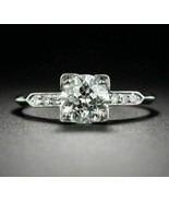 Engagement Ring 2.25Ct Round Cut Simulated Diamond Solid 14K White Gold ... - £195.96 GBP