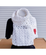 Knitted scarf with pockets, handcrafted white winter oversized scarf for... - £29.88 GBP