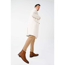 The Wellington Tan Handwoven Leather Men Boot with a Zipper Final Sale! image 12
