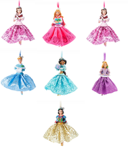 Disney Store Christmas Ornament Belle Aurora Jasmine Snow White Ariel 2017 - £40.02 GBP