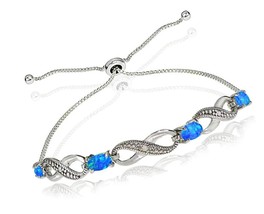 Sterling Silver Synthetic Blue Opal Figure 8 - $146.49