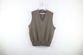 Vintage 70s Streetwear Mens Large Blank Knit V-Neck Sweater Vest Rainbow USA - £43.11 GBP