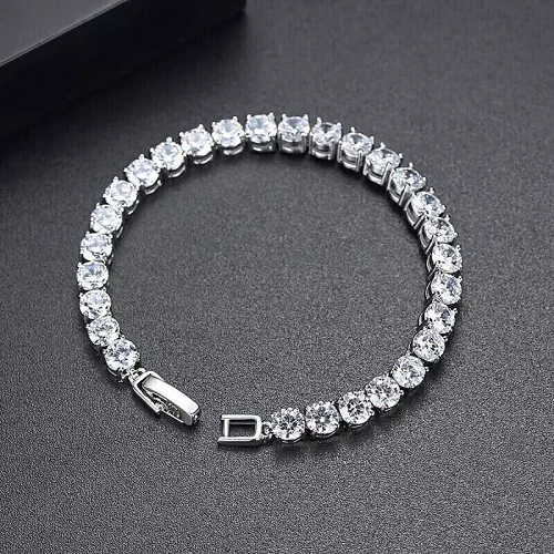 Primary image for 6Ct Round Cut Moissanite Women's Tennis Style Bracelet 925 Sterling Silver
