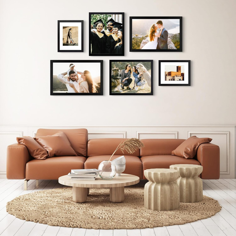 , 11X14 Wooden Picture Frame - Mat for 8X10 Photos - Real Glass Item image 8