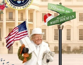 President Trump Miracle on white house LN &quot;Home for Christmas&quot; ART - $457,495.43 MXN