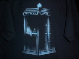 TeeFury Doctor Who XLARGE &quot;Tardis Here, There&quot; Dematerializing Shirt NAVY - £11.72 GBP