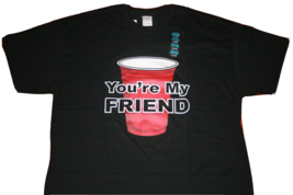 NWT Beer Pong Black XL TShirt You&#39;re My Friend NEW from WINGS - $14.80