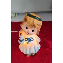 Vtg Ceramic Angel Girl Holding Candle Night Light Lamp Josef 5 3/4&quot; - $185.24 MXN