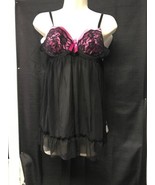 Nature Intimates 36B Pink &amp; Black Sexy Lingerie Teddy Nightie Lace KG - $14.85