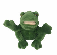 Russ Berrie 10&quot; Croaker Green Frog Hand Puppet Plush No Sound - £15.95 GBP