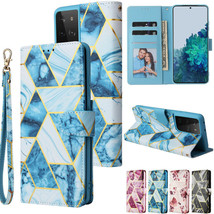 For Samsung S21 Ultra S21 S21Plus Marble Magnetic Flip Leather Wallet Case Cover - £42.24 GBP