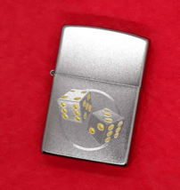 Engraved Dice - Authentic Zippo Satin Chrome Finish - $27.99
