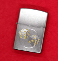 Engraved Dice - Authentic Zippo Satin Chrome Finish - £22.11 GBP