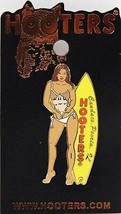 HOOTERS CALENDAR GIRL CANDACE PEORIA, IL IIIINOIS YELLOW SURFBOARD LAPEL... - $12.99