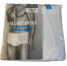 Stafford 6 pk Full-Cut Men&#39;s Sz 32 100% Cotton Briefs White 6 pair New Underwear - £16.55 GBP