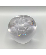 Crystal Art Clear Glass Apple Paperweight 3.25” Wide 4” Tall.  2.5 Lbs U... - £13.19 GBP
