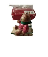 American Greetings Forget Me Not Ornament Teddy Bear on Sled Original Box - £9.34 GBP