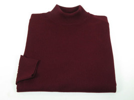 Men's Sweater Knit By BRANGO Turkey Mock Neck Cotton Blend 21050 Burgundy image 3
