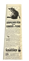 Scratchex Flea Powder for Dogs Print Ad 1958 Vintage Dr Merrick Retro Vet - £7.55 GBP