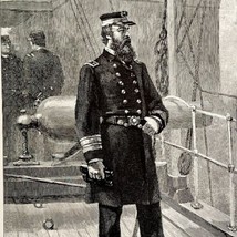 Admiral Porter In 1865 On Ship Nautical Typogravure Victorian 1894 DWP2A - £57.19 GBP