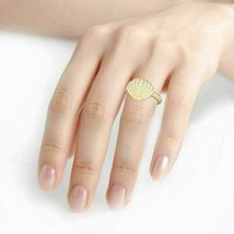 1 Ct Simulated Diamond 14K Yellow Gold Plated Silver Sea Shell Engagement Ring - £95.25 GBP