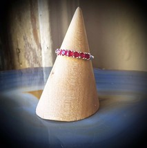 NEW Genuine African Ruby 6-Stone Band Stack Ring, High Polish Platinum, Size 5 - £63.14 GBP