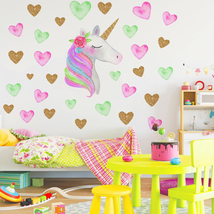 Unicorn Wall Stickers Decals,Unicorn Wall Decals for Gilrs Kids Bedroom Birthday - £15.15 GBP