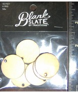 6 small rOund WOOD CIRCLES Blank TAGS w/ hOle 7/8&quot; diameter x 1/16&quot; Wood... - $250.82 MXN